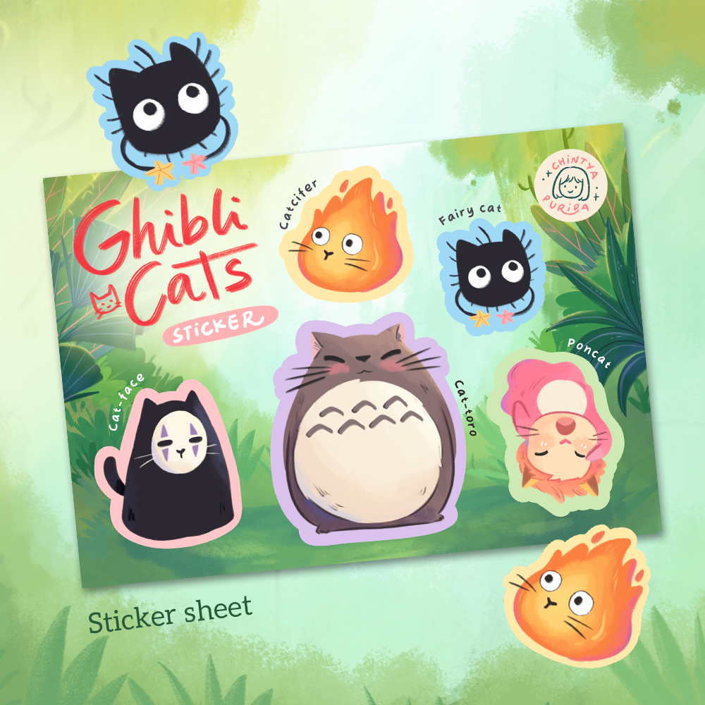 

Ghibli Cats Sticker Sheet (A6)