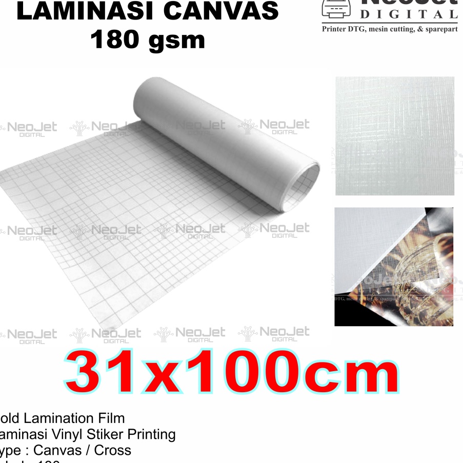 

KUALITAS OKE Bahan Laminasi Dingin Canvas lebar A3 A3 31 cm panjang 1meter 1 cm Cross Kanfas Kanvas