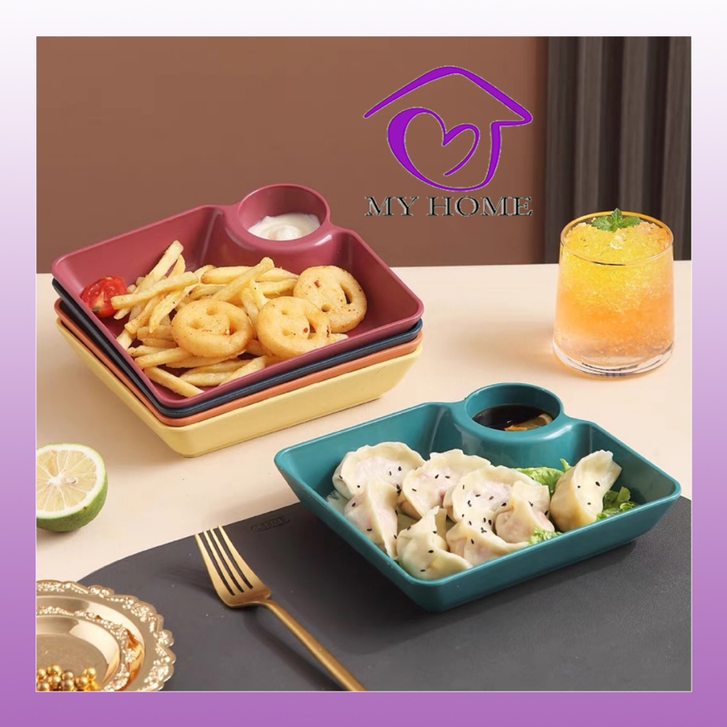 MYH Piring Saji Wadah Snack Piring Snack Square Bahan Plastik