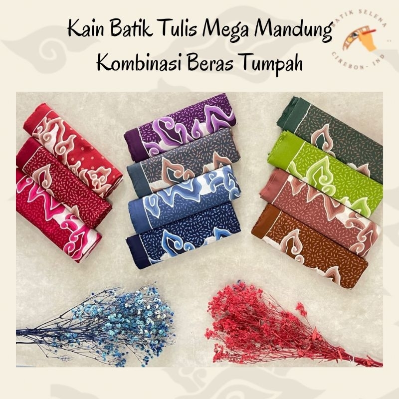 KAIN BATIK TULIS MEGA MENDUNG KOMBINASI BERAS TUMPAH