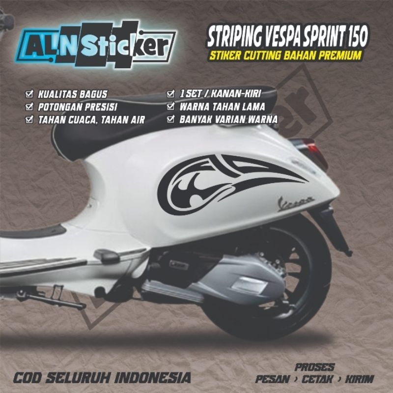 stiker cutting Lis untuk vespa sprint 150 / striping vespa sprint 150 keren termurah