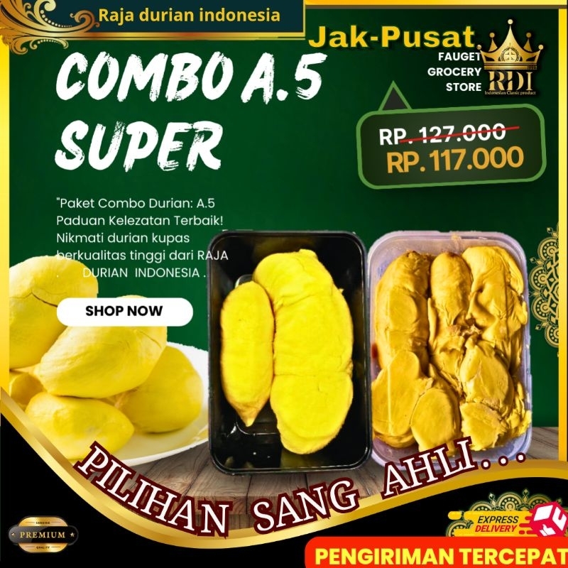 

RDI.cab Jak-selatan Durian Kupas/COMBO A5/Durian Kupas Monthong bali + Medan King PAKET COMBO DURIAN