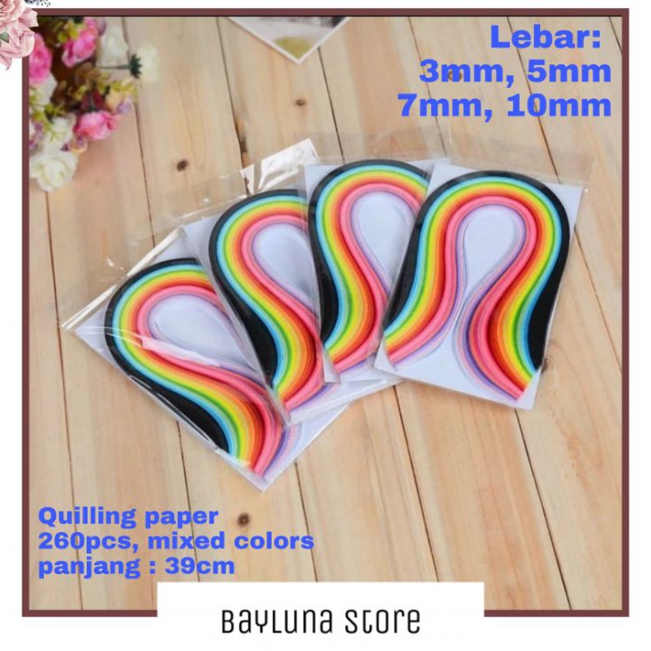 

PRODUCT TERPOPULER Kertas Paper Quilling warna warni isi 26pcs panjang 39cm Varian 3mm 5mm 7mm 1mm