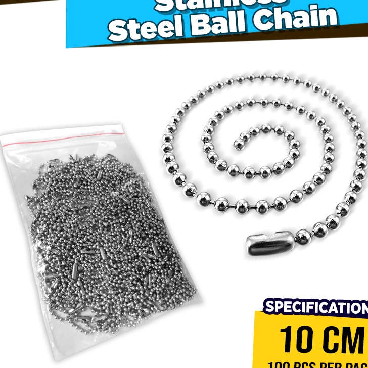 TREND Rantai Bola Panjang 1cm Tempat Gantungan Kunci Rantai Bola  1pcs per pesanan
