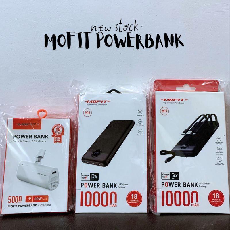 [NEW SEALED] MOFIT Powerbank M18 10000mAh | M19 10000mAh | Portable Mini 5000mAh