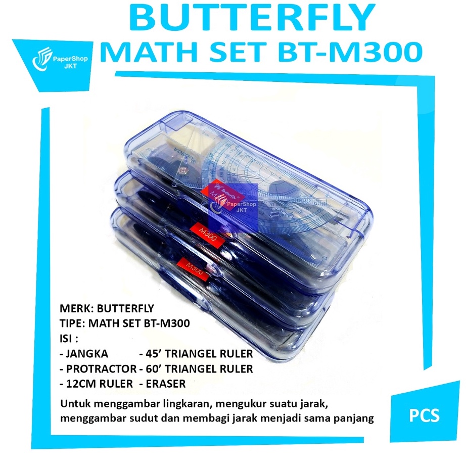 

SPESIAL BUTTERFLY Jangka Alat Pembuat Lingkaran Math Set BTM3 Set