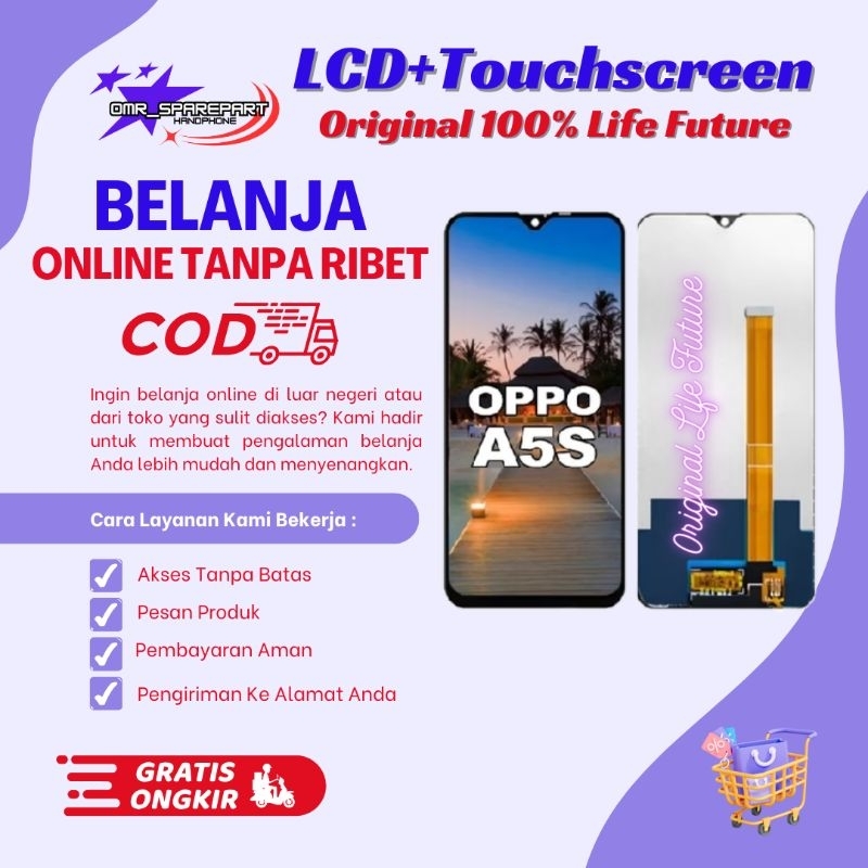 LCD FULLSET+Touchscreen OPPO A5s Original 100% Life Future