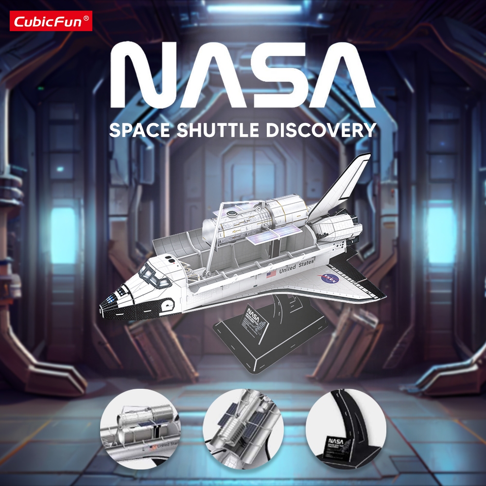 Cubicfun NASA Space Shuttle Discovery - 3D Puzzle Pesawat Luar Angkasa