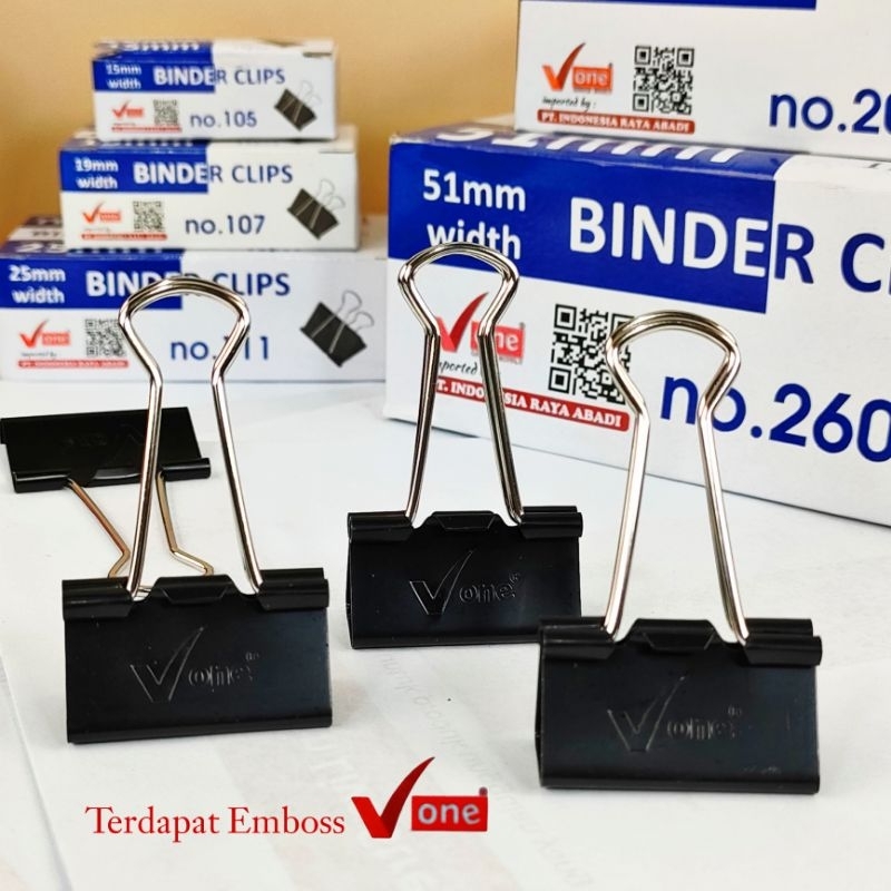 

PSM - Binder Clip Merek V ONE Penjepit Klip Kertas Merk V-ONE