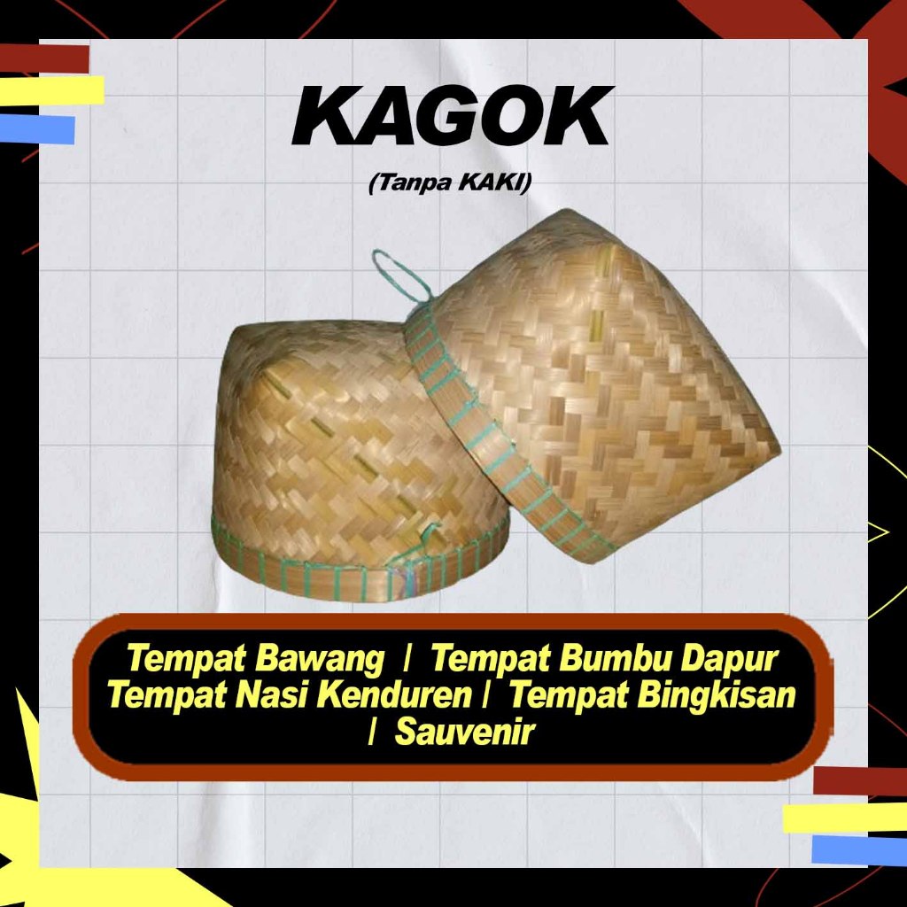 KAGOK TANPA KAKI/Wakul /Piti /KAGOK [Tompo/ Keranjang bambu dengan kaki BESEK Bambu,tempat masi kend