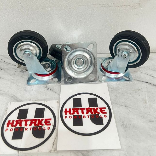 Roda gerobak 3" hidup roda troly hidup roda troli 3 inch karet