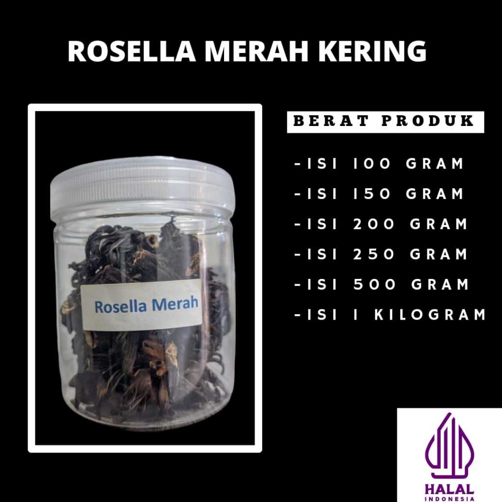 

Rosella merah kering murni 100%