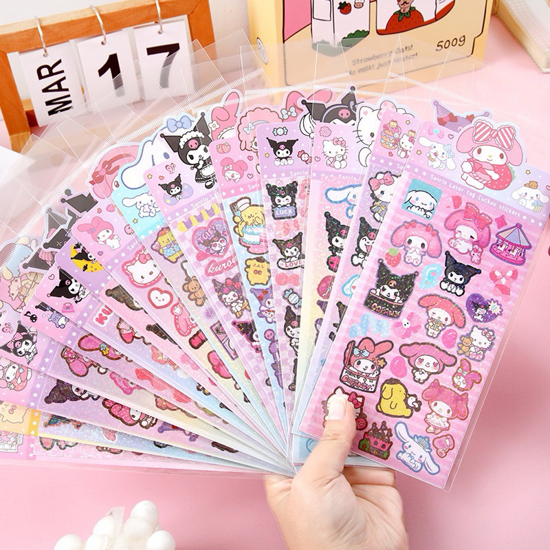 

[PREMIUM] STIKER HOLOGRAM 3D MOTIF SANRIO / STICKER HOLOGRAM JURNAL DIY