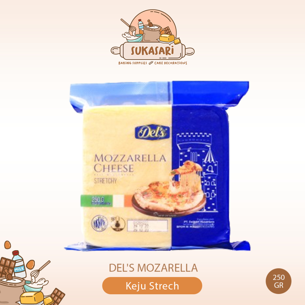 

Del's Mozarella Cheese 250gr Mozzarella keju strech pizza Del