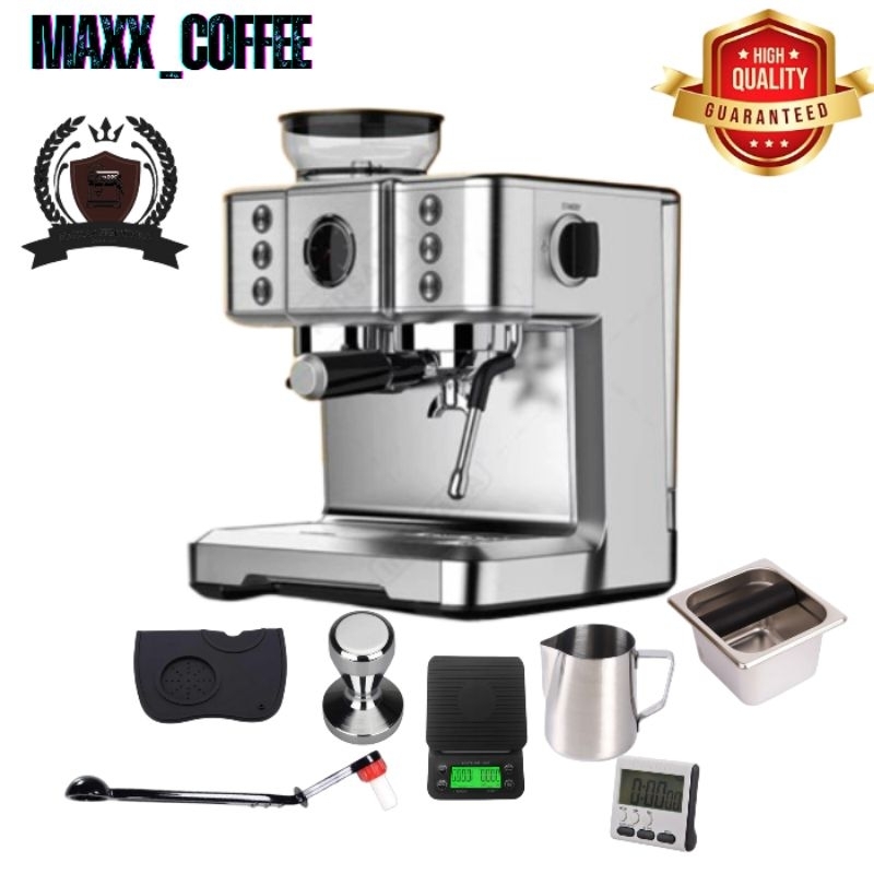Mesin Kopi Otomatis Espresso Machine Built IN Grinder + Barista Tools
