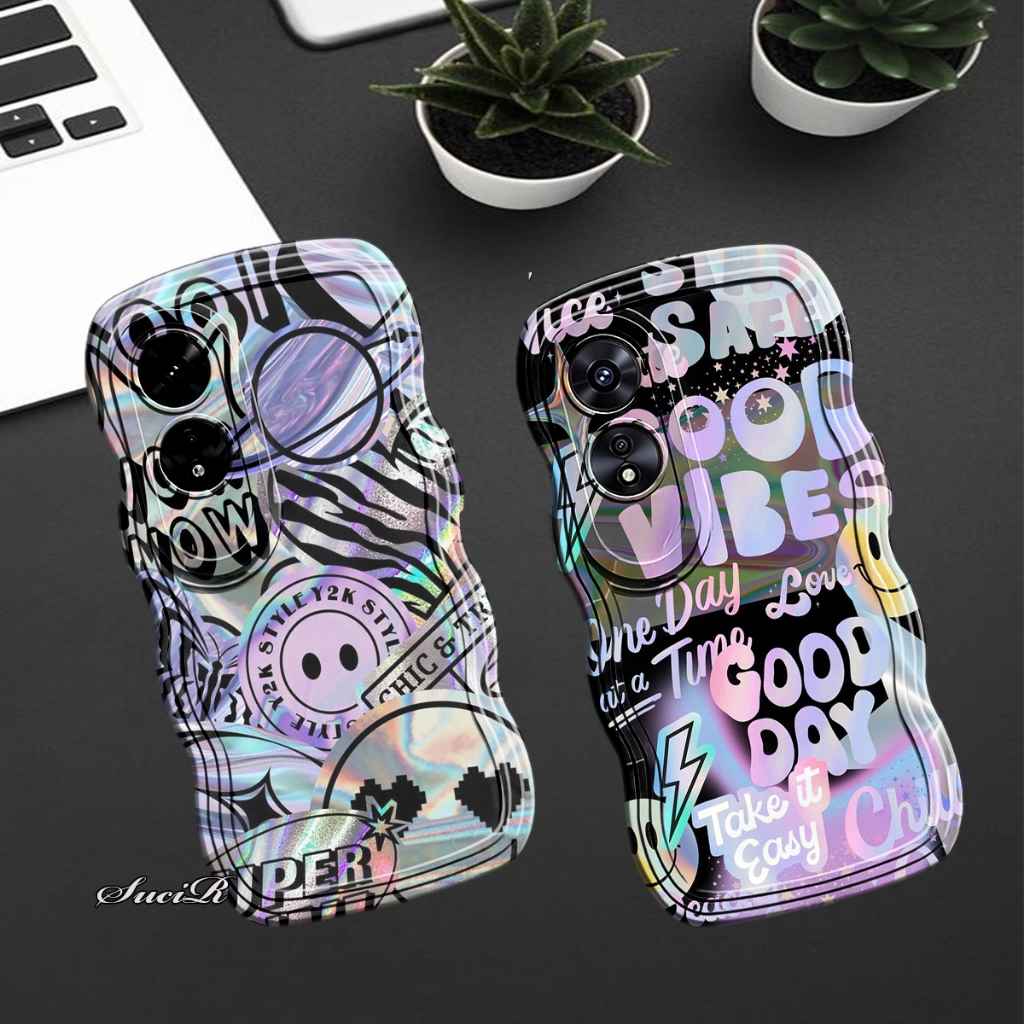 PS - K795 case untuk type OPPO A60 softcase gelombang motif custom AESTETICK