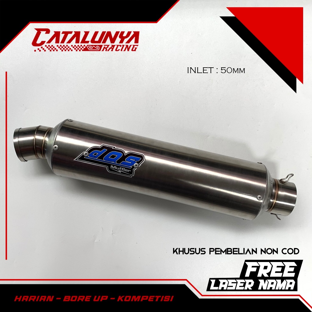 SLINCER KNALPOT RACING DOS BULAT JENONG 40CM INLET 50MM