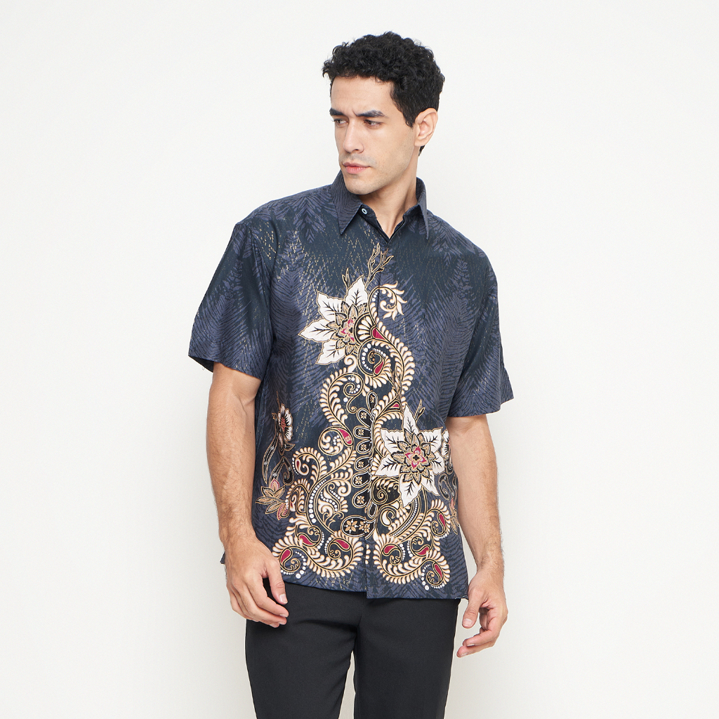 [Krisna Wahyu] Batik Pria Katun Prada Lengan Pendek