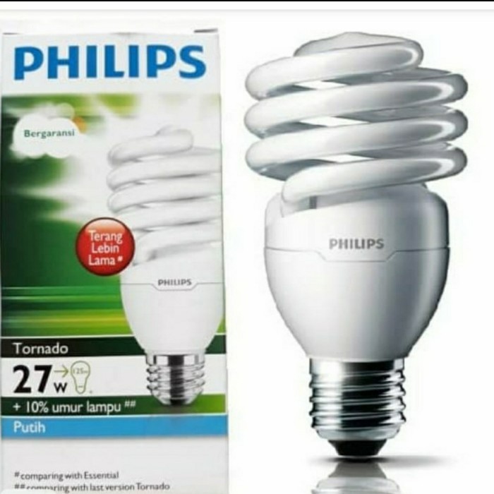 PHILIPS LAMPU TORNADO 27W E27 / BOHLAM SPIRAL / ULIR HEMAT ENERGI 27 WATT 220V