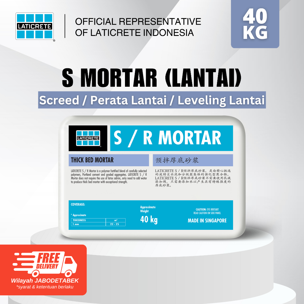 Laticrete S Mortar (Screed, Perata Lantai, Penambah Tinggi Lantai) 40kg