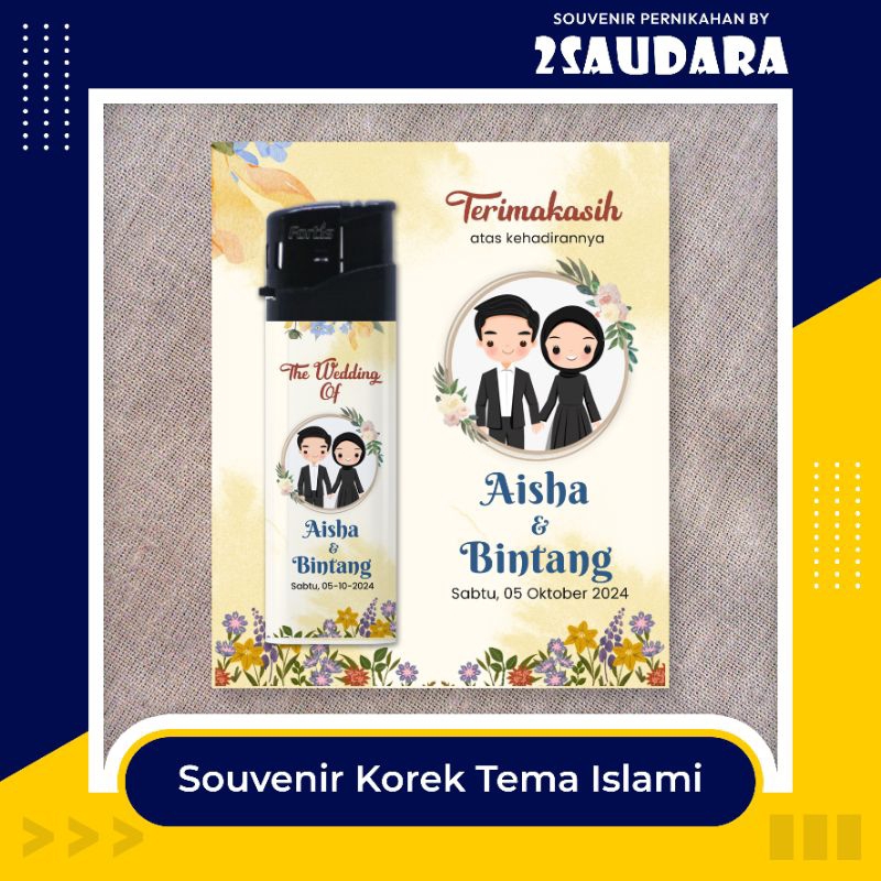 Souvenir Korek | Korek Souvenir Pernikahan | Souvenir Pernikahan Islami | Souvenir Korek Api Gas Cus