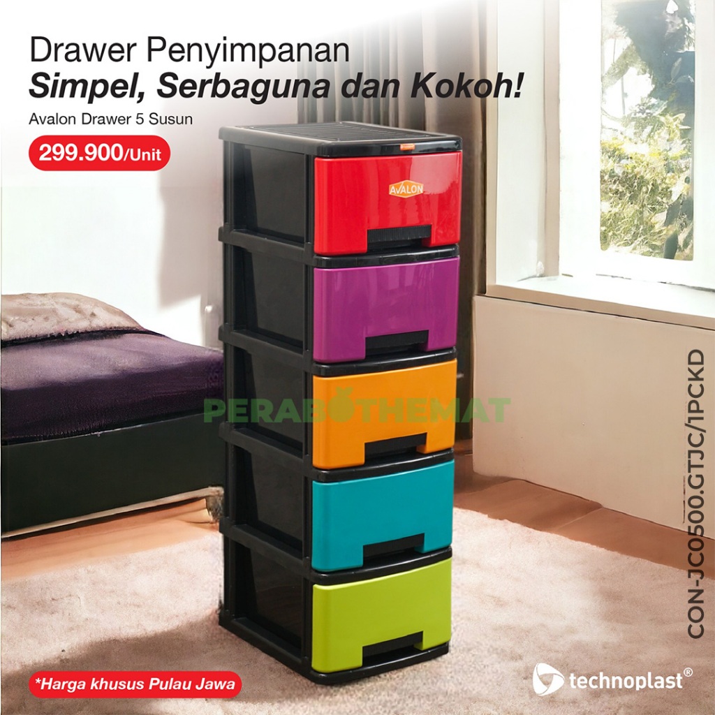 Lemari Baju Plastik Avalon Drawer 5 Susun