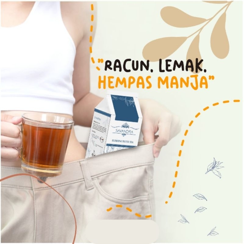 Savandra Slimming Detox Tea Teh Diet Detoks Ektrak Kopi Hijau Perbaiki Metabolisme Tubuh