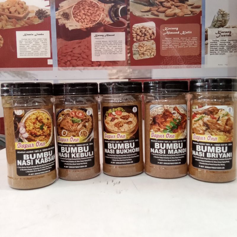 

Dapur ona bumbu instan 100gr bumbu briyani mandhi kebuli bukhori kabsah