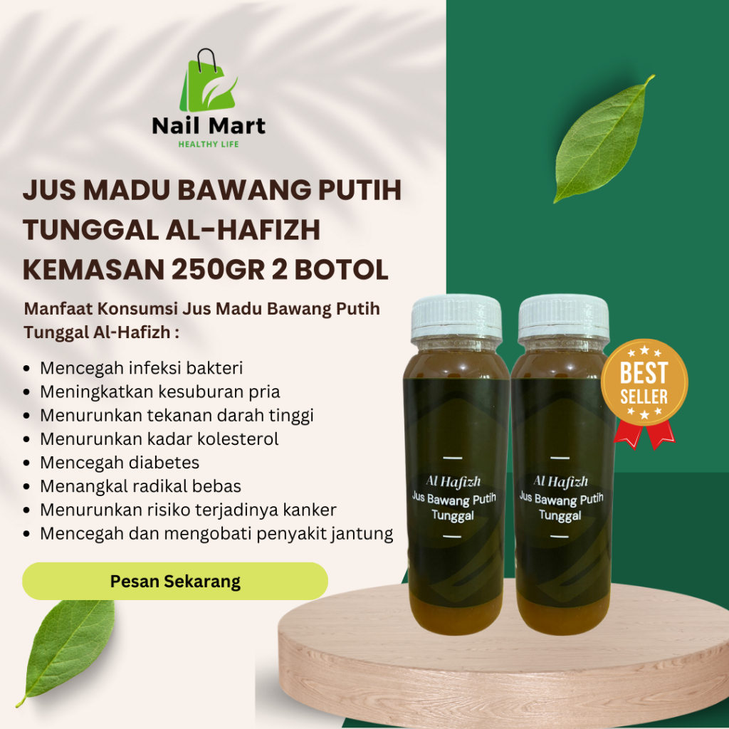 

Natural Juice Jus Madu Bawang Putih Tunggal Al-Hafizh Kemasan 250ml 2 Botol Halal MUI