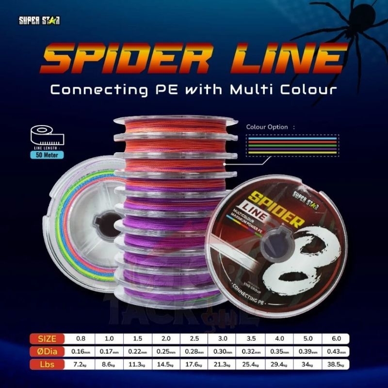 SENAR PANCING | PE | SPIDER LINE Multicolor Conekting
