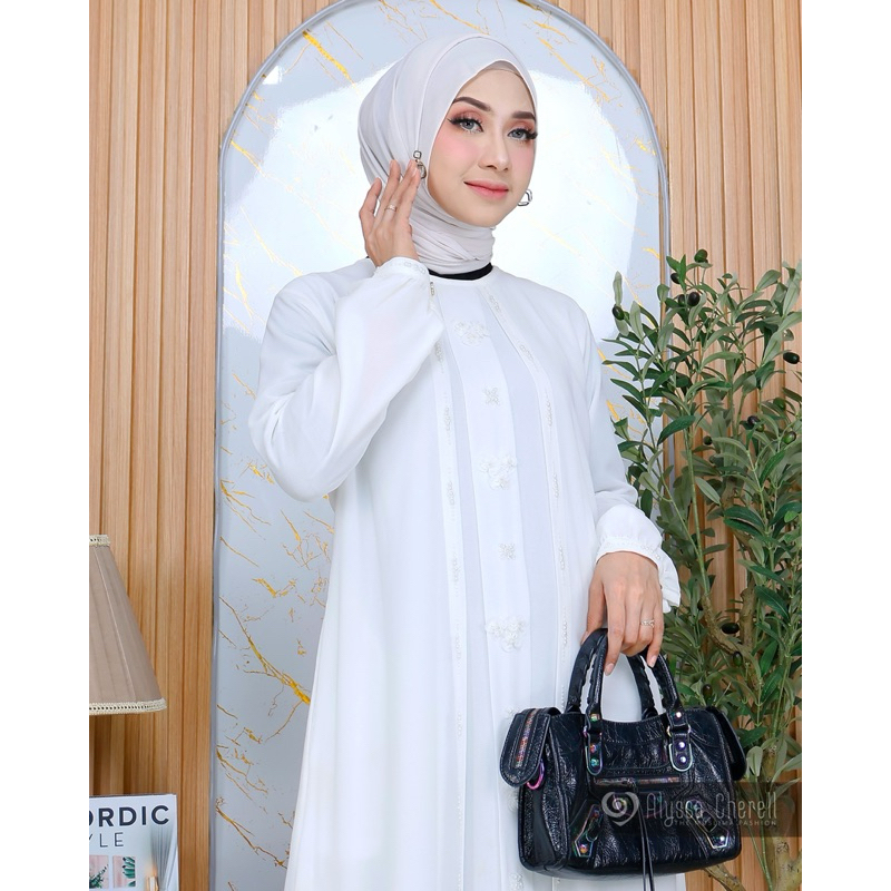 Gamis hitam bw umroh payet ceruti