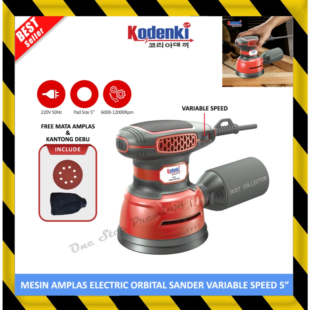 ALAT MESIN ELECTRIC ORBITAL SANDER FOR WOOD WALL SANDING KERTAS AMPLAS APELAS GOSOK PENGGOSOK POLES 