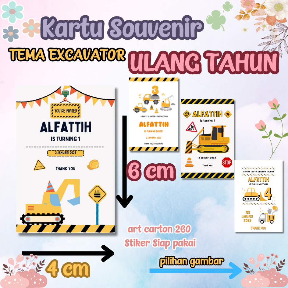 Kartu Souvenir Ulang tahun/Souvenir birthday/souvenir tedak siten