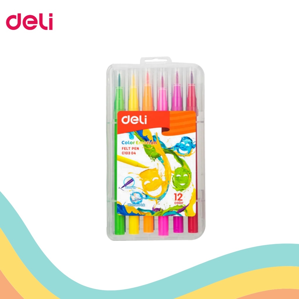 

FELT PEN DELI 12 WARNA EC-10304 (1 SET)