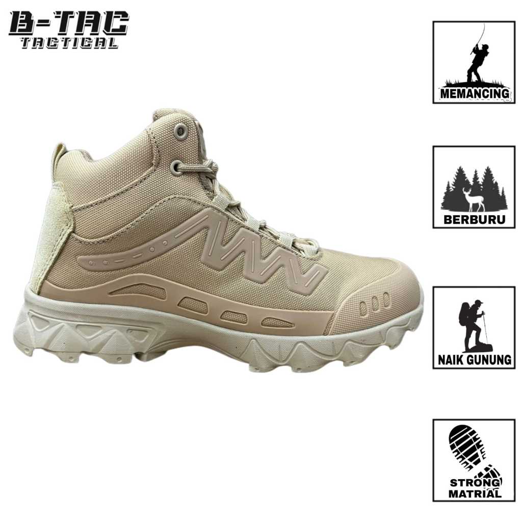 [S.566 CP] Sepatu Boots  Pria 6 Inch/ Sepatu Tactical Pria/Sepatu Boots Pria/Sepatu PDH Warna Cream 