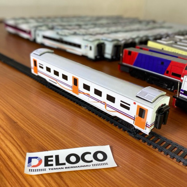 Mainan Miniatur Kereta Api,Gerbong makan ekonomi ocean blue ,paling murah,Mainan kereta Api Indonesi