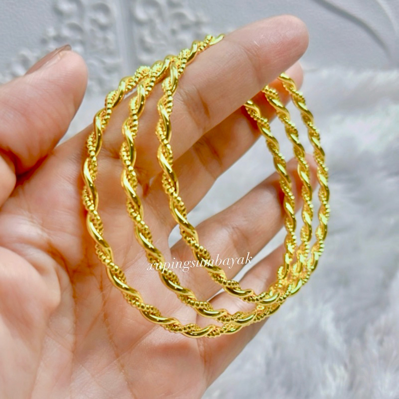 gelang keroncong ulir tebal. xuping Titanium Tembaga Rodhium lapismas