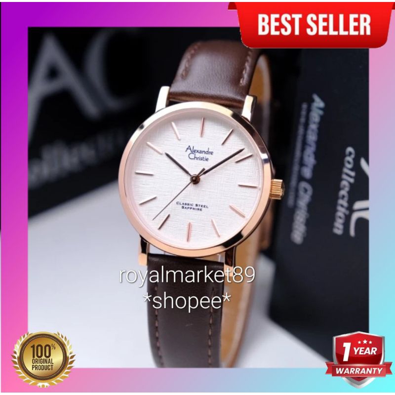 [PILIHAN WARNA LAIN GESER FOTONYA] ORIGINAL JAM TANGAN WANITA ALEXANDRE CHRISTIE SAPPHIRE ANALOG CEW