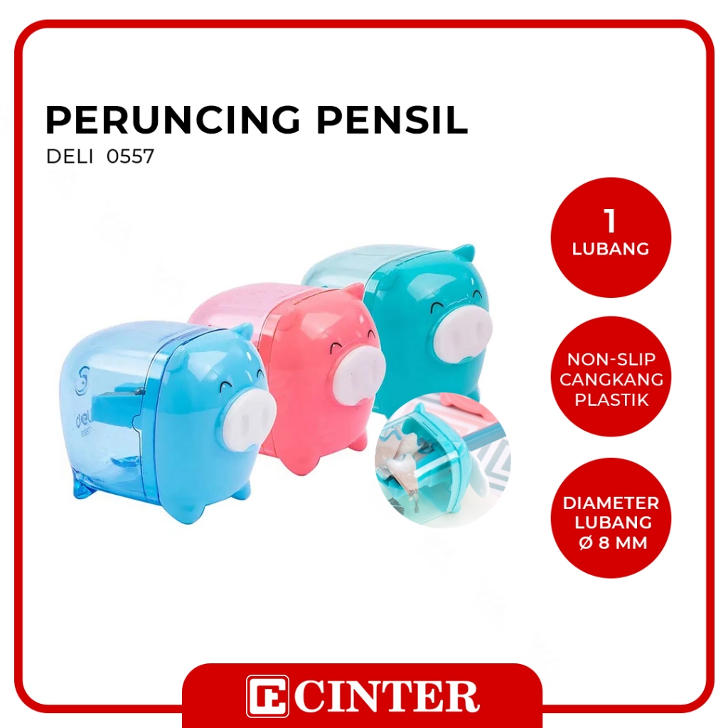 

DELI - PERUNCING / RAUTAN / SHARPENER MINI / KECIL PIG 0557