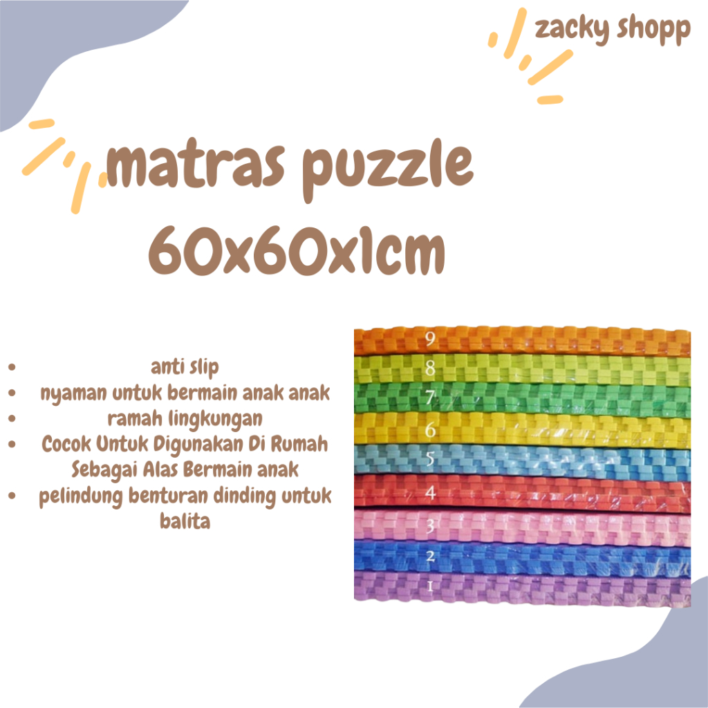 Eva Matras Puzzle Polos Karpet Puzzle Bayi 60x60x1cm (isi 4 pcs)
