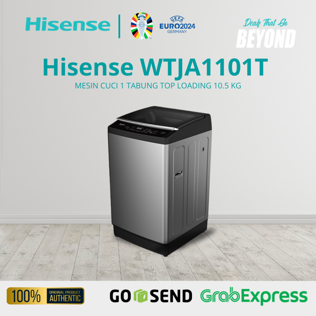 HISENSE WTJA1101T Mesin Cuci 1 Tabung Top Loading 10.5 KG