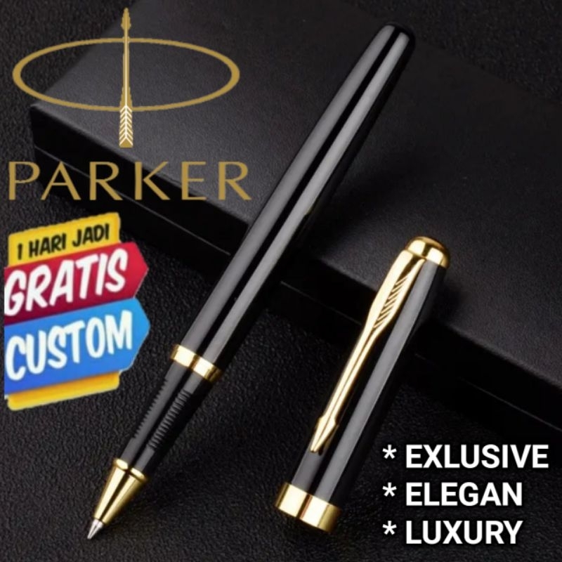 

Bollpoint Mewah Pen Exlusive Parker Rb black Gold Clip Gratis Grafir Nama dan Box Exlusive