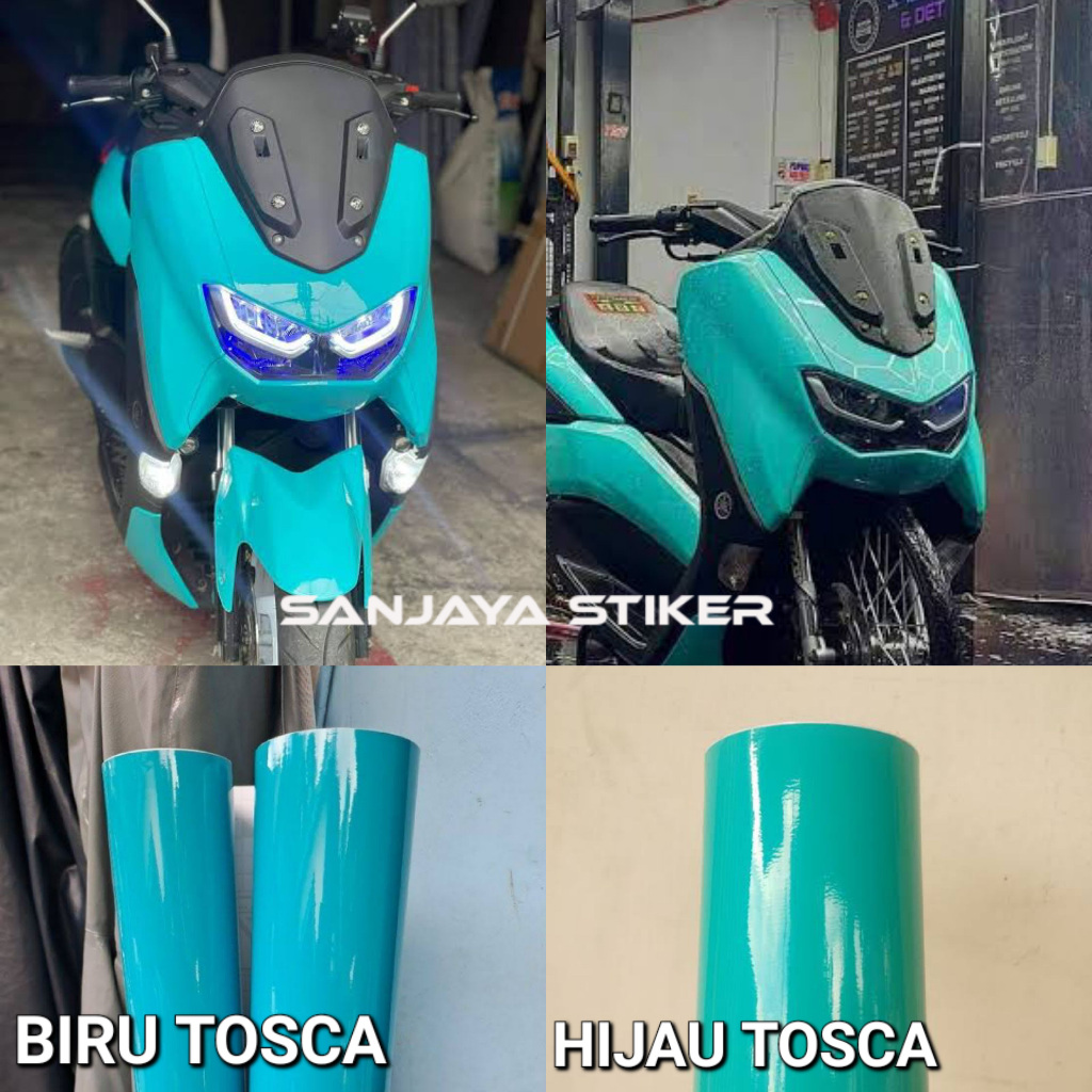 Skotlet Stiker Hijau Tosca Dan Biru Tosca Sticker Warna Tosca Glossy