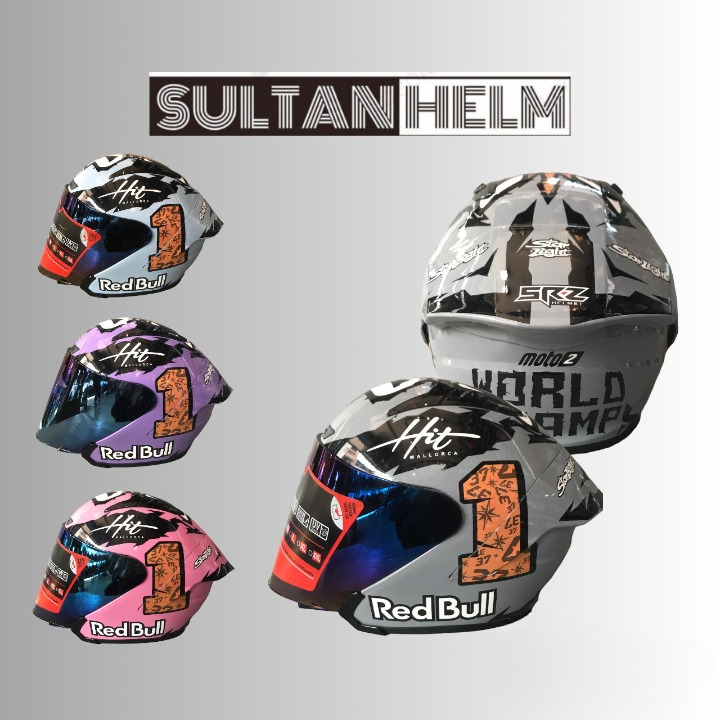HELM SRZ VENZA REDBULL ORIGINAL SNI HELM PRIA DEWASA HELM COWOK KEREN HELM DESAIN TERBARU HELM HALF 