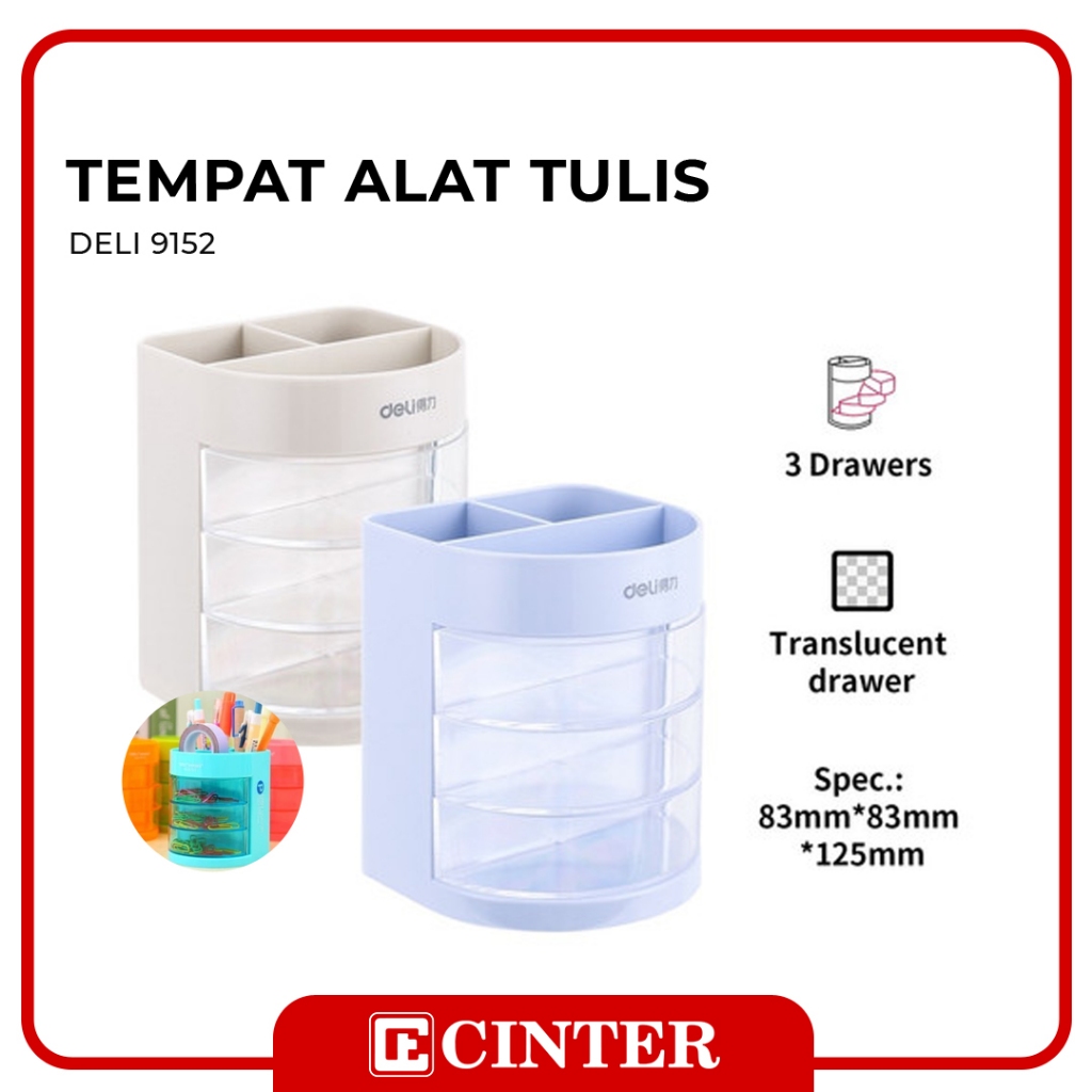 

DELI - TEMPAT PENA / TEMPAT ALAT TULIS KANTOR / DESK ORGANIZER / PEN STAND / PEN HOLDER STATIONERY ORGANIZER COLORFUL 9152