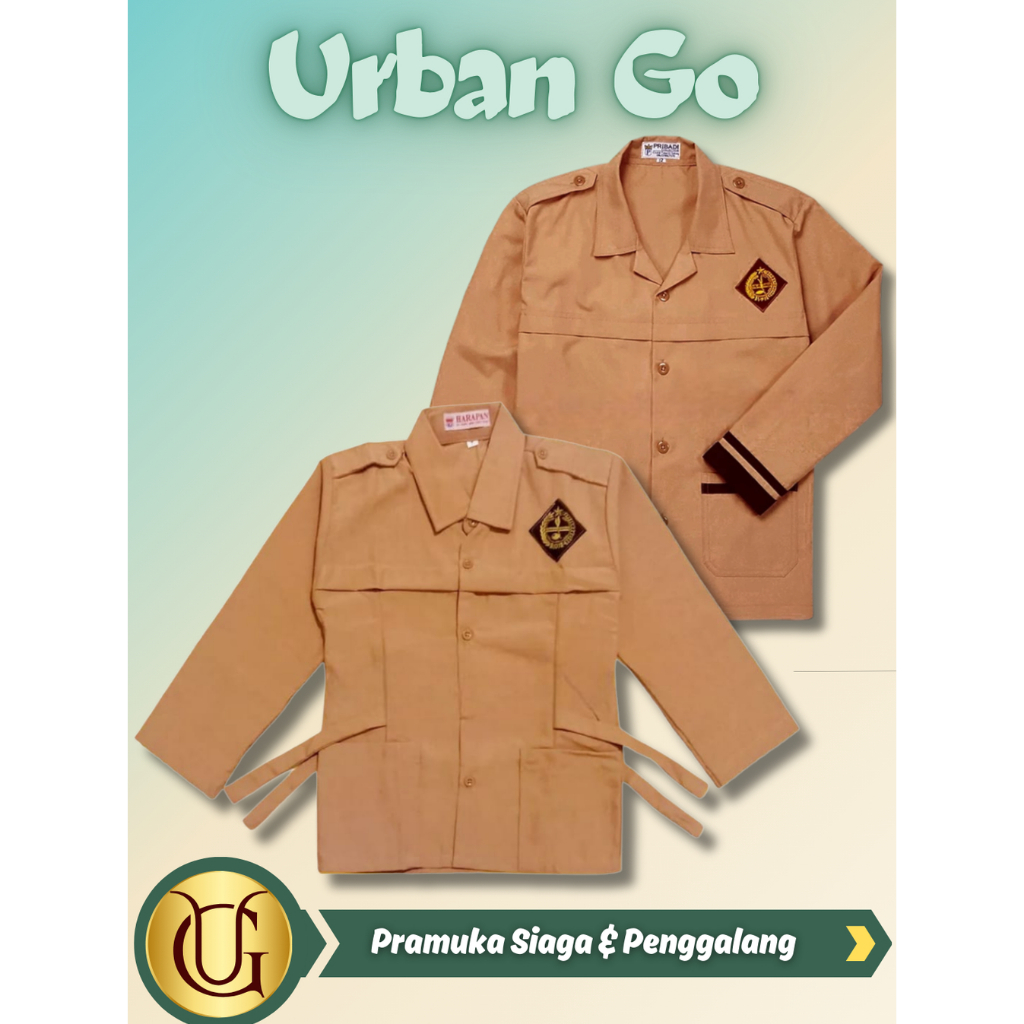 Seragam Sekolah Baju Pramuka Siaga Lengan Panjang Kancing Full dan Baju Pramuka Penggalang Tali / Se