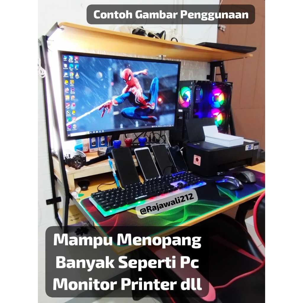 SATU SET Meja Komputer / meja Gaming Meja Belajar Meja PC Meja Kerja Minimalis - MK-363, 100x60cm
