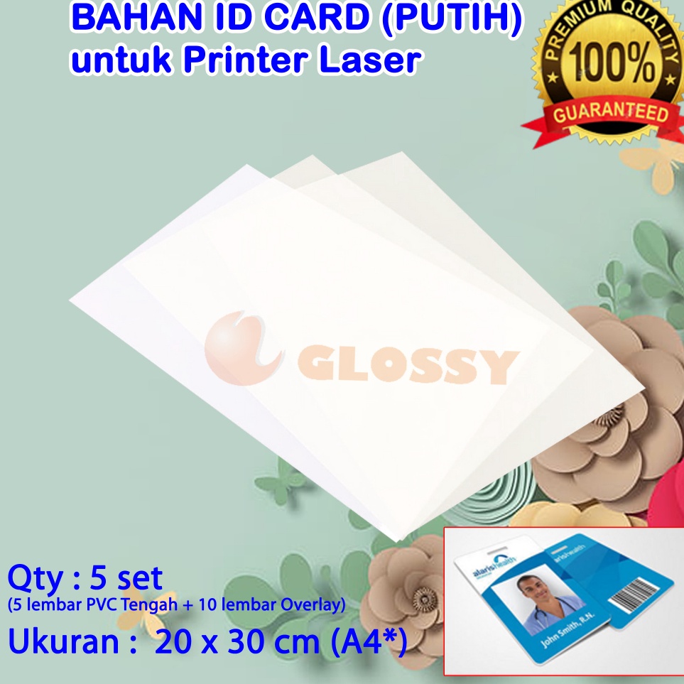 

Super Sale PVC BAHAN ID CARD UNTUK PRINTER LASER ISI 5 SET T53