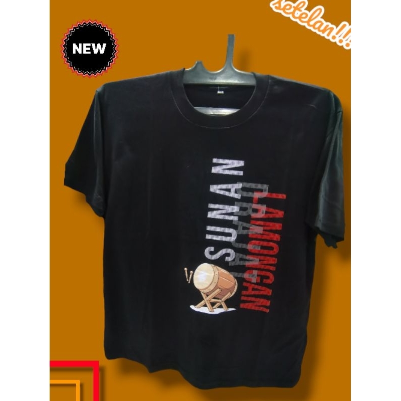 Atasan Kaos Sunan Drajat Motif Bedug | Baju Oblong Anak Dan Dewasa Hitam