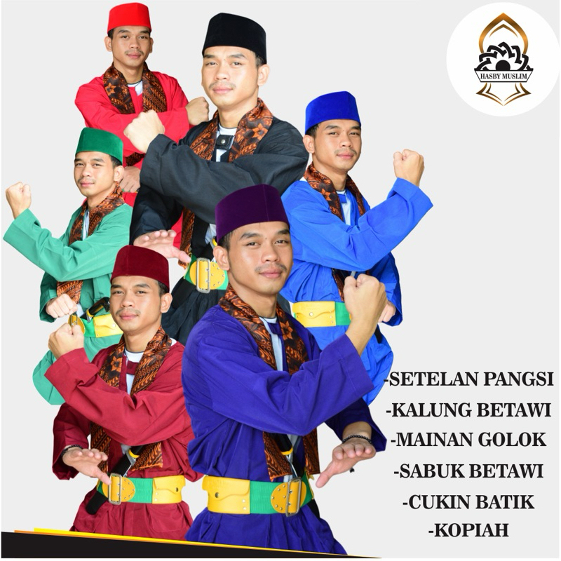 Baju Pangsi Betawi Dewasa Pakaian adat Setelan Pakaian Tradisional